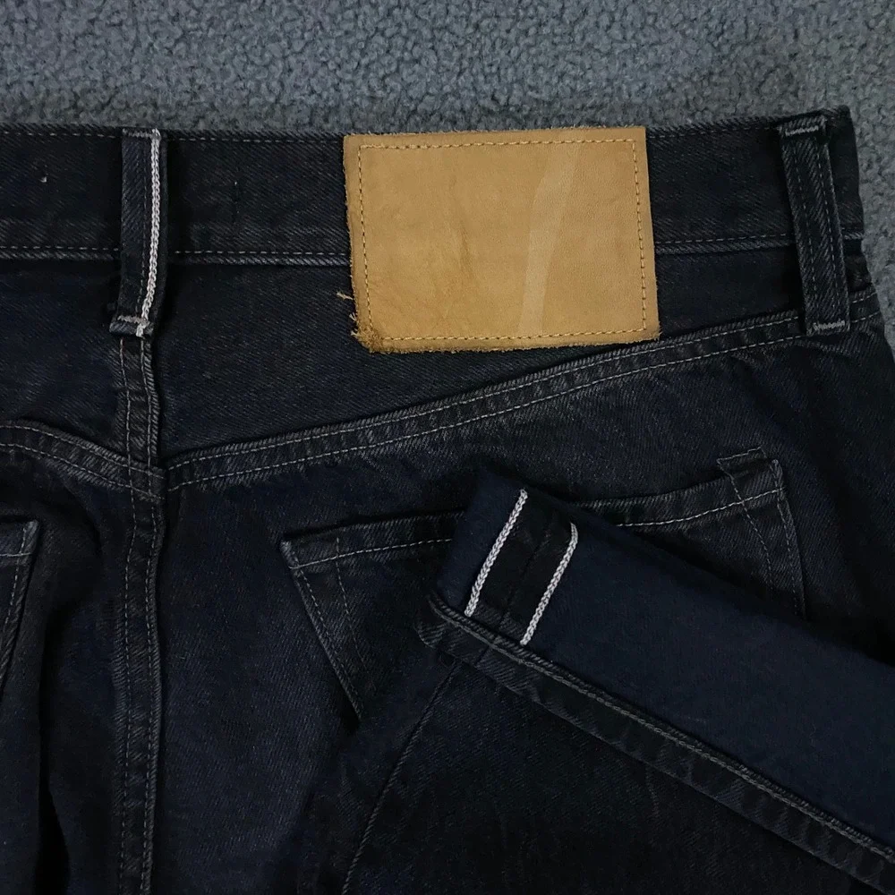 Banana Republic Selvedge Straight Jeans Mens 34x34 Black Italian Denim Heritage